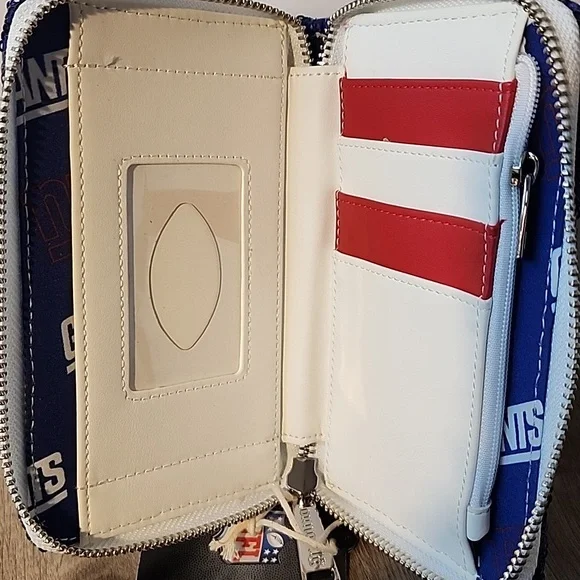 NFL NY GIANTS ' Blue and Silver Giants Sneakers and Lounefly  Wallet Set - Picture 9 of 9